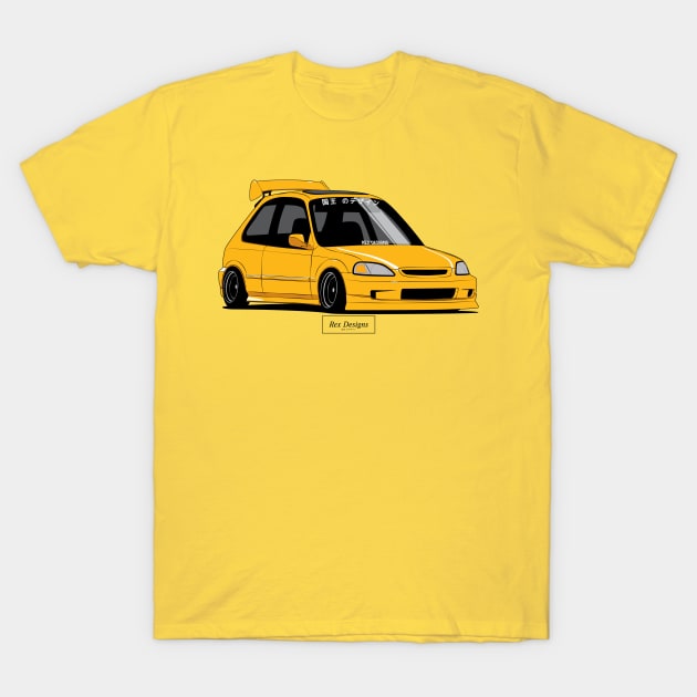 Honda Civic EK Hatch T-Shirt by RexDesignsAus